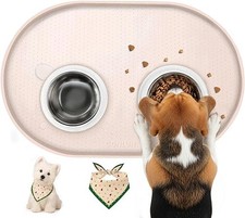 Conlun Cat Food Mat,1.2 cm Raised Edges Dog Bowl Mat for Spill Containment, BPA-