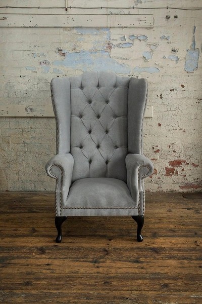 Ohrensessel Chesterfield Fernseh Couch 1 Sitzer Sofa Textil Couchen Stoff Sessel-image