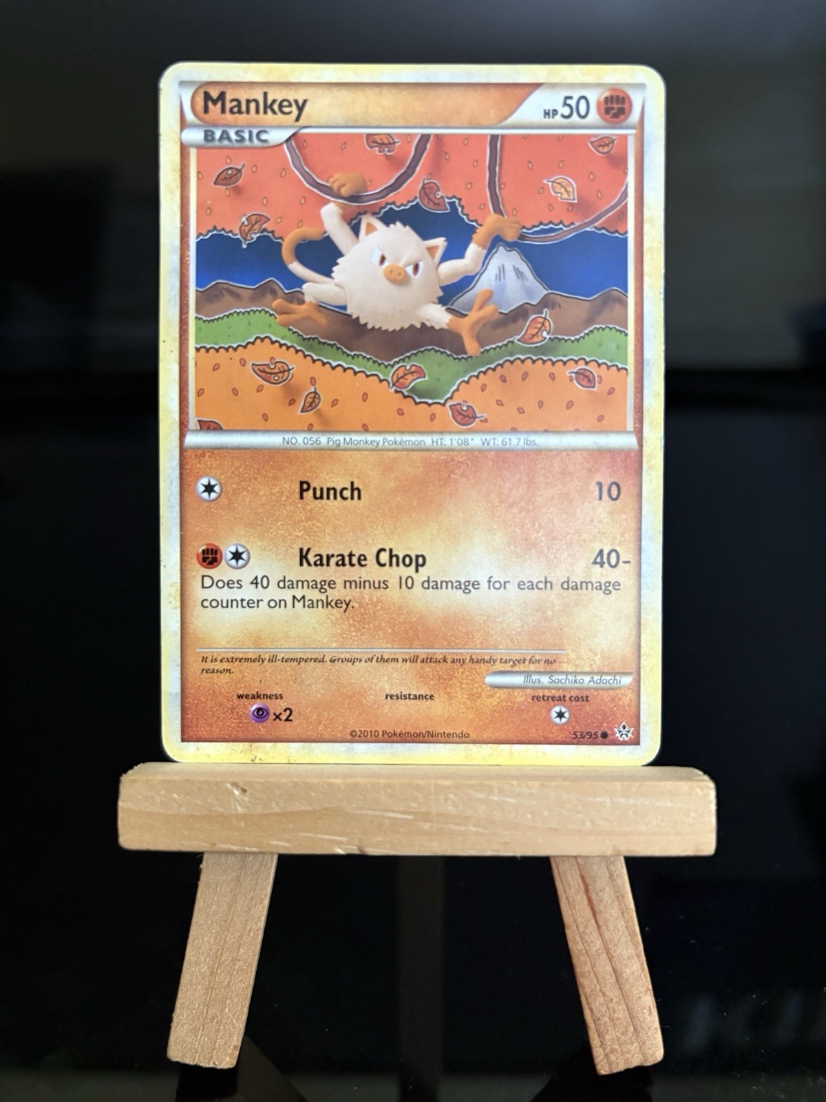 MANKEY - 53/95 Unleashed Set 2010 LP - Regular Common - Pokémon TCG Card