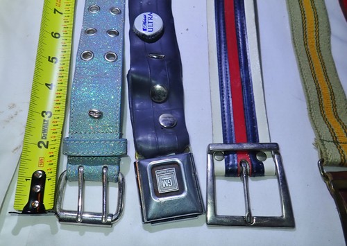 Lot of 13 Vintage & Contemporary Vegan Belts Plain Eyelet Vinyl Unqiue Cool - Picture 2 of 16