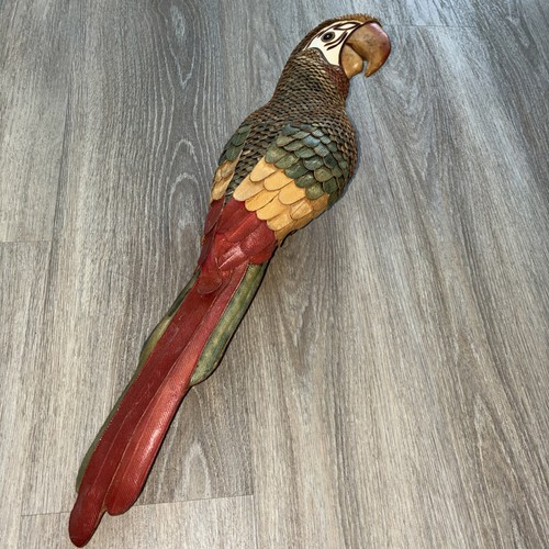 Vintage Stamped Federico 70's Leather Parrot Mexico Missing Perch 