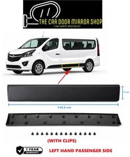 Fit Vauxhall Vivaro B 2014-2019 Left Door Trim Long Moulding Panel 116.5cm Black