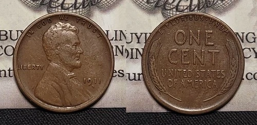 1911 S Lincoln Wheat Cent 1C  Better Date