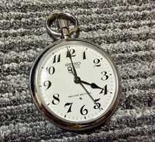 Seiko Precision Cal.6110 Vintage Pocket Watch Manual Winding Mens Watch Auth