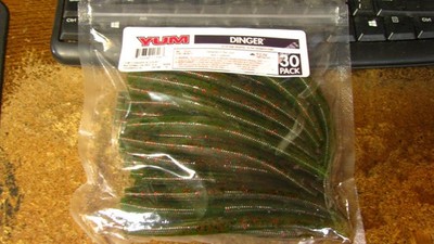 Yum 4 Dinger, 30 ct bag, 5'',  watermelon/red flake,  free shipping