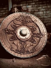Medieval Viking shield Handmade Wooden Shield Custom Home Decor Shield