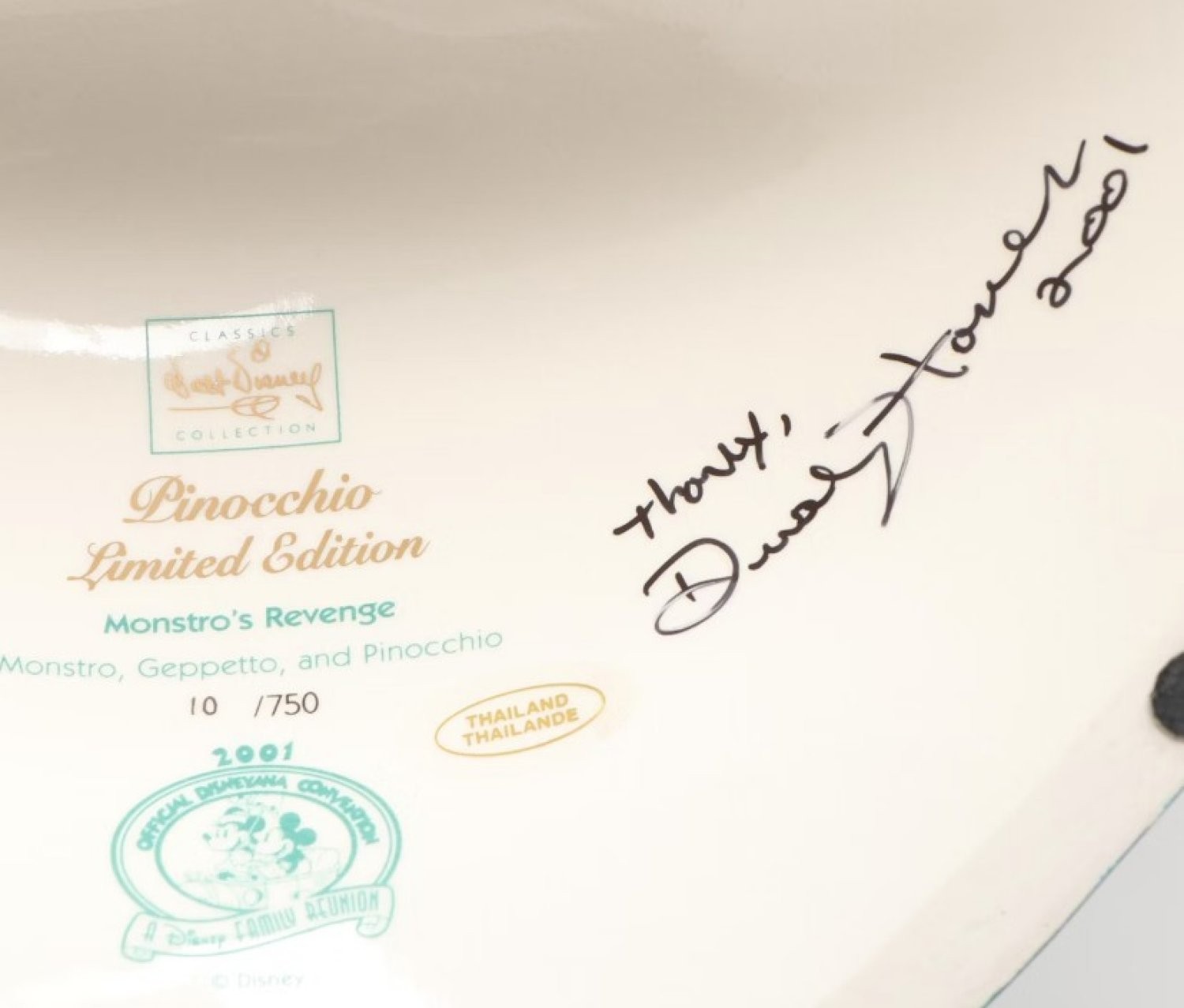 WDCC "Monstro’s Revenge" - Disney's Pinocchio - 10/750  2001 Artist Signed