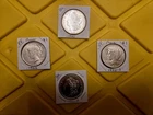 Lot of 4 Silver Dollars Morgan/Peace $1 US Silver Coins 90% silver