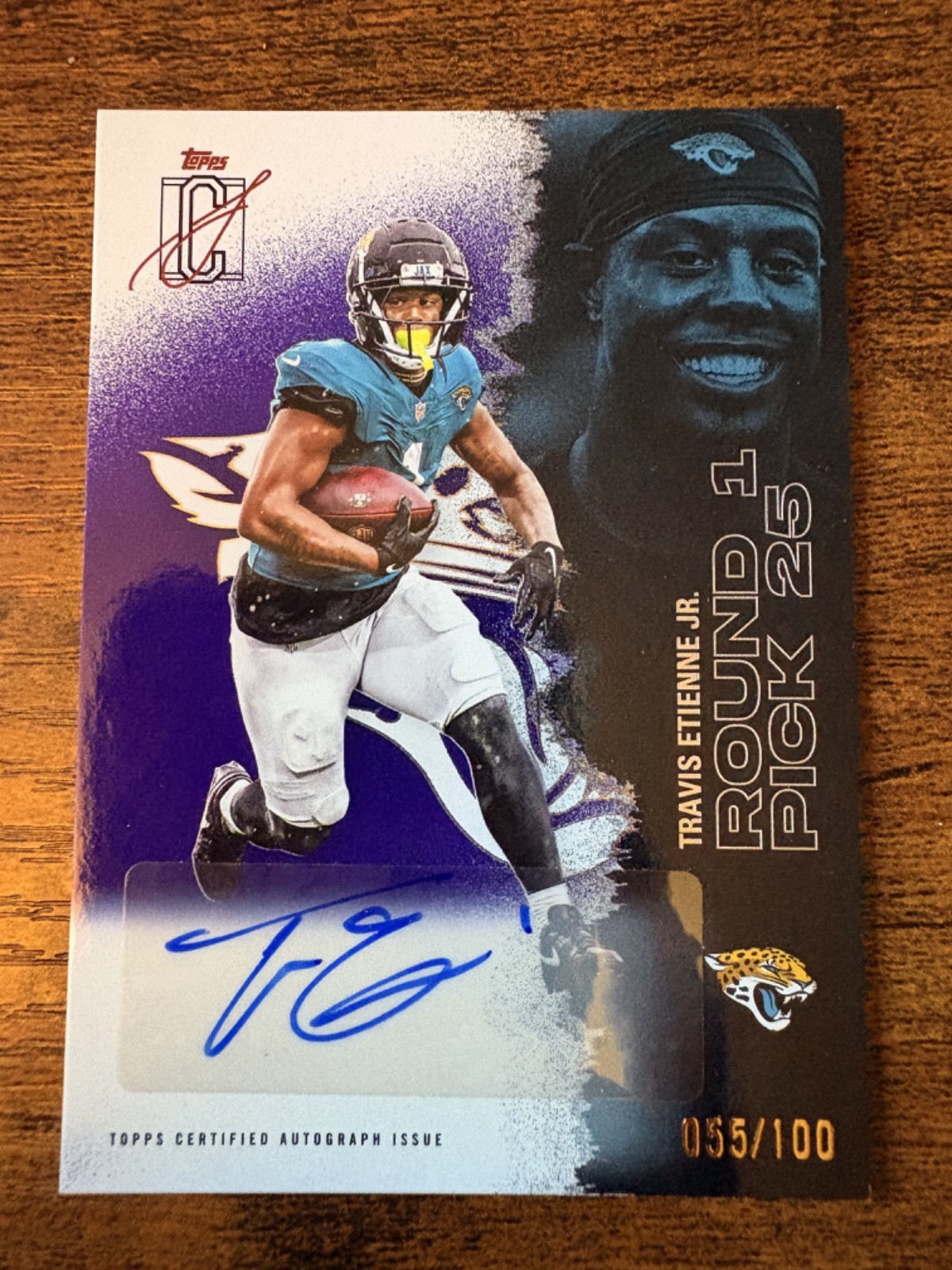 Travis Etienne Jr. 2025 Topps Signature Class Purple Auto /100 RC #27