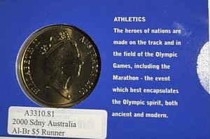 $5 Australia 2000 Sydney Olympic Coin ~ Athletics ~ Runner #1 of 28