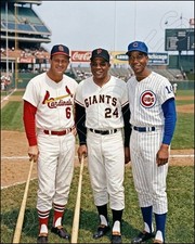 Mays Musial Banks Photo 8X10 - Giants Cardinals Cubs FREE SHIPPING