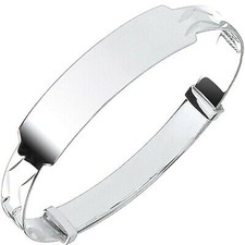 Silver Identity Baby Bangle Girls Boys Christening 925 Hallmark British Made