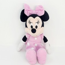 Disney Minnie Mouse Plush 10" Pink Polka Dot Dress Bow Stuffed Animal Toy Soft