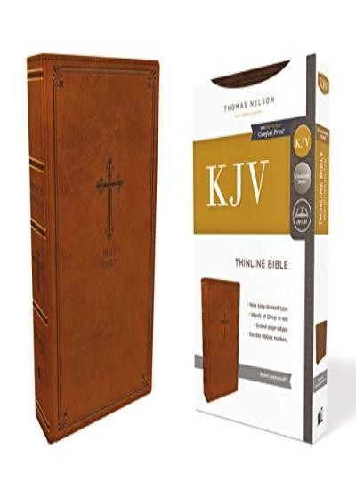 Kjv Holy Bible: Thinline, Brown Leathersoft, Red Letter, Comfort Print: King James Version : Holy Bible, King James Version Thomas Nelson - Image 4