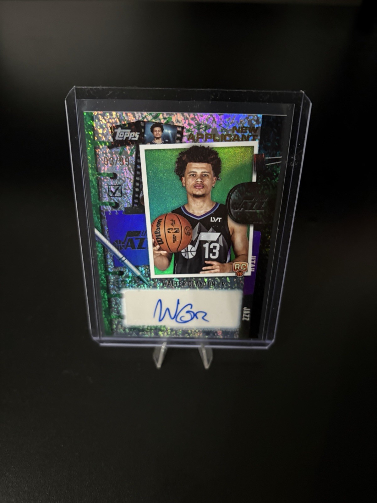 2025 Topps WALTER CLAYTON JR. New Applicant Green AUTO 93/99 Jazz RC