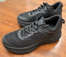 Hoka Bondi 7 Cushioned Running Shoe Men's Size 11.5 Black Active Comfort