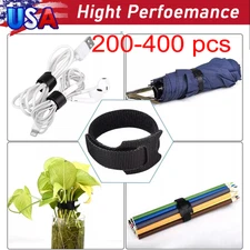 200/400X Cable Straps Wire Cord Hook Loop Ties Reusable Fastening Organizer New