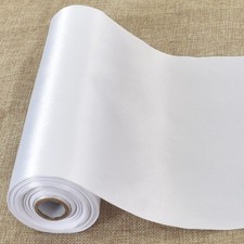 8 Inch x 22yd Extra Wide Large White Satin Ribbon Solid Fabric Ribbons for Do...