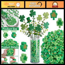 240 Pcs St. Patrick's Day Vase Filler, Green Shamrock Sponge Decorations, Lucky