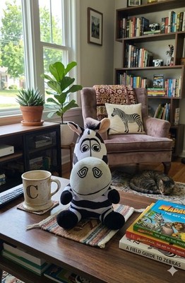 Dreamworks Madagascar 7  MARTY THE ZEBRA Big Head Plush New