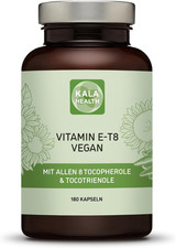 Kala Health Vitamin E-8 180 Vegan Kapseln - Enthält Alle 8 Bekannten Formen Vita