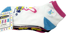 Peeps Set of 5 Ankle Socks Size 9-11 / Shoe Size 4-10 Women's Girls