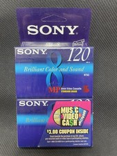 Sony 8mm Video8 P6-120MP Blank Camcorder Tapes 2 pcs SEALED