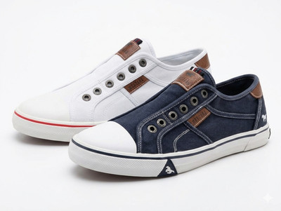 Mustang Sneaker Herren Canvas Halbschuhe Slipper Stoff Schuhe Freizeit Sommer