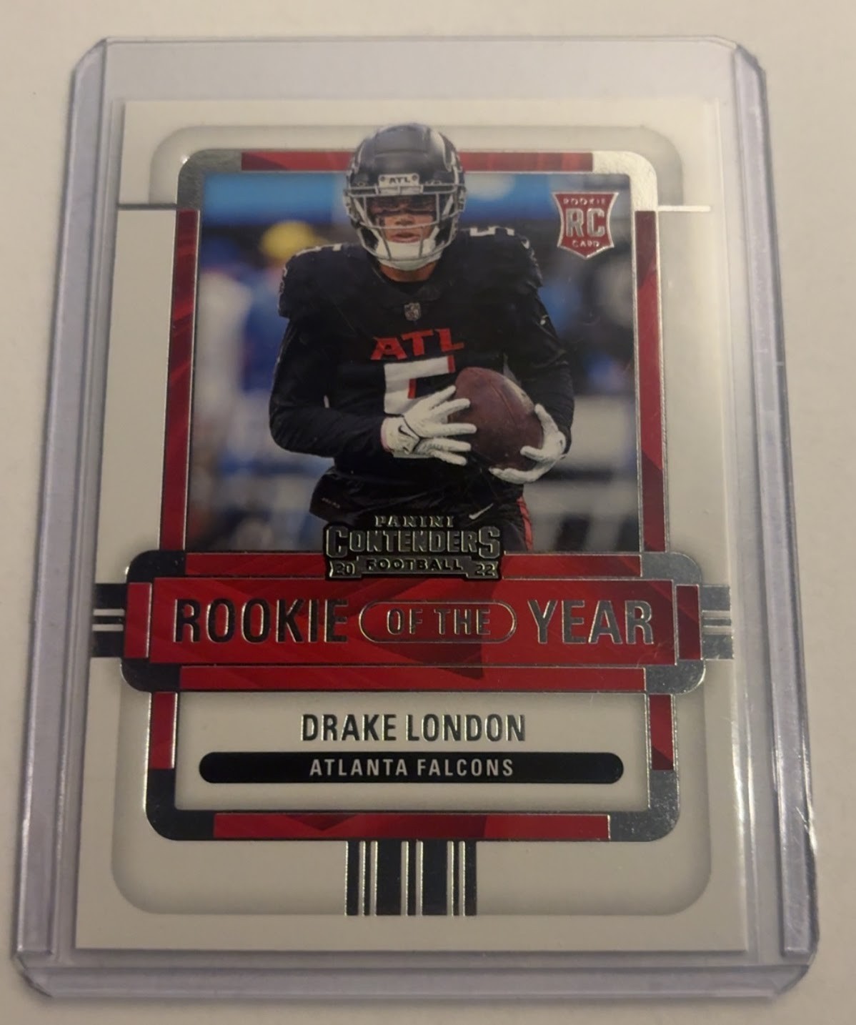 Drake London 2022 Panini Contenders - Rookie of the Year Contenders #ROY-DLO RC