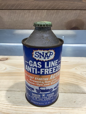 #ad Snap Gas Line Anti Freeze Advertising Can Blue Orange White Gas amp; Oil Theme $6.50
