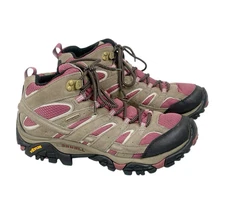 Merrell Moab 2 Mid Hiking Boots Women's 9 Boulder Blush Trail Vibram Waterproof