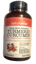 Naturewise Turmeric Curcumin 90 Capsules Exp 6/26 New/Sealed Ship Free