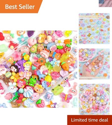 100PCS Slime Charms Cute Jelly Flatback Resin Charms For Slime, Random Kawaii...