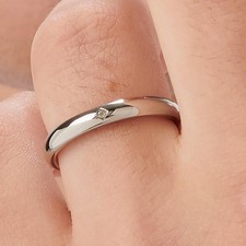 Anello fedina uomo acciaio con cristallo Sagapo misure disponibili SFV40