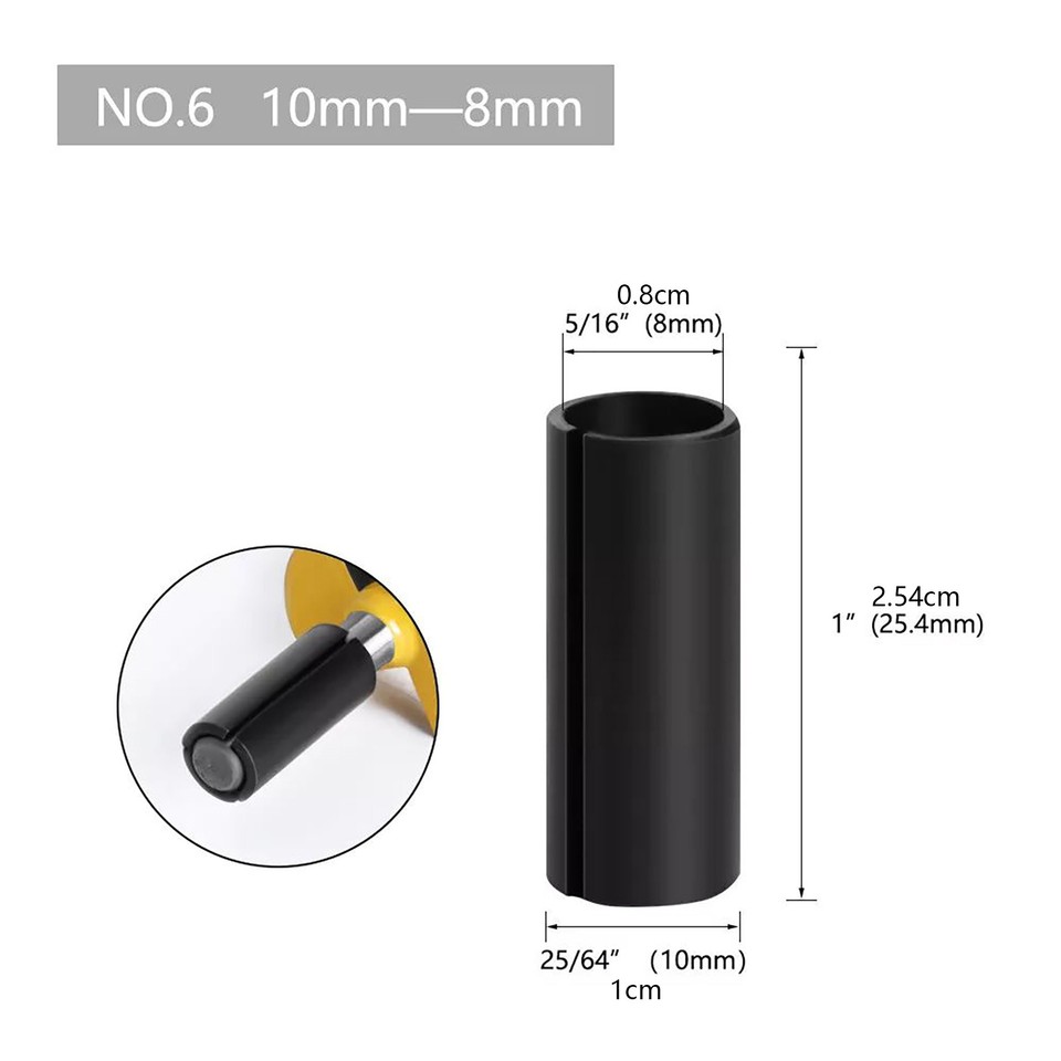9Pcs Adapter Converter Router Collet Reduction Sleeve Tool Bit ...