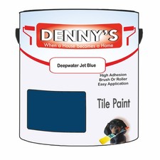 Dennys Tile Bathroom Tile Paint - Deepwater Jet Blue