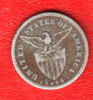 PHILIPINAS 20 CENTS 1918 SILVER