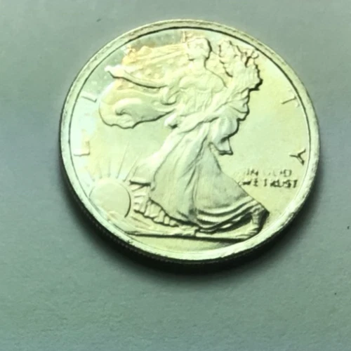 1/10 Troy Oz.  Silver Walking Liberty Design Round ; .999 silver  / Sigma Tested