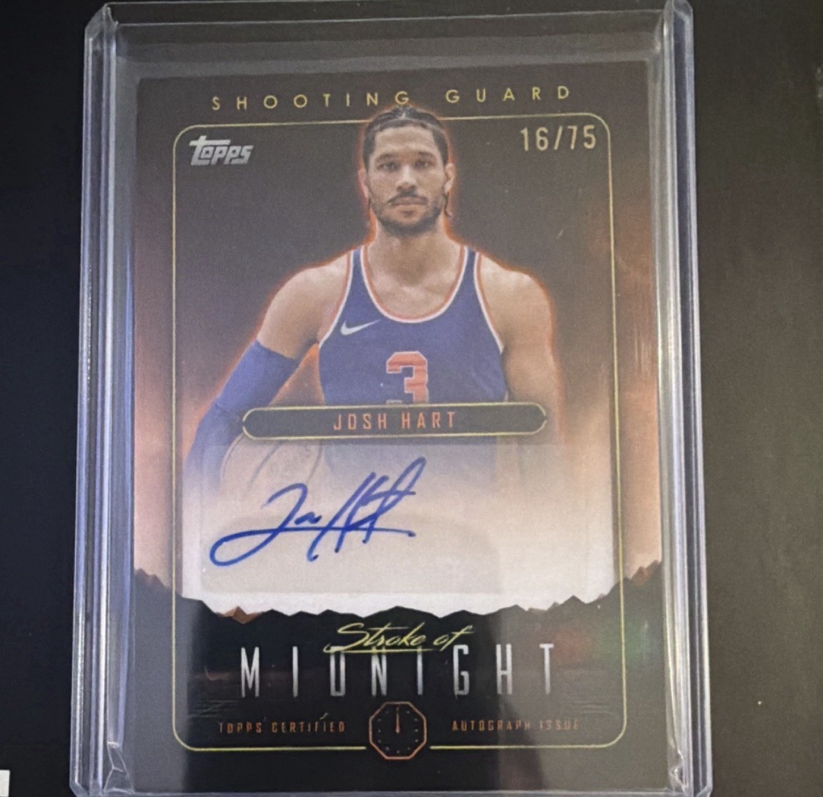 Topps 2023-24 Midnight Stroke of Midnight Auto Josh Hart Knicks SMA-JH /75