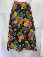 Vintage Handmade Velvet Skirt Vibrant Colors Zipper In Back