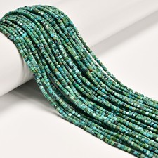 Natural Blue Turquoise Faceted Cube Beads Size 2mm 15.5'' Strand
