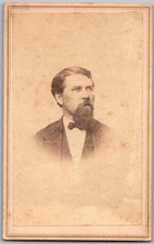 CDV Circa 1860s Bearded Man in Suit Unknown Unmarked