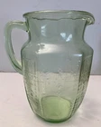 Vintage Green Uranium Glass Pitcher