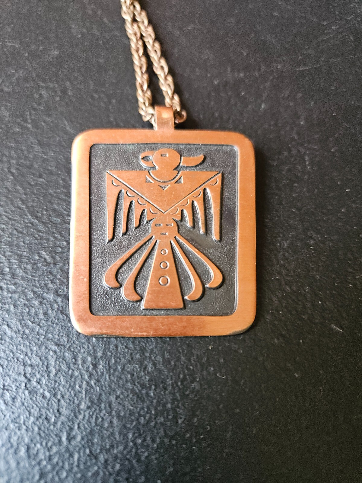 SOLID COPPER, NATIVE AMERICAN THUNDERBIRD PENDANT… - image 1