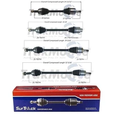 SurTrack Set of Front & Rear CV Axle Shafts KIT For Jeep Compass Patriot 4WD