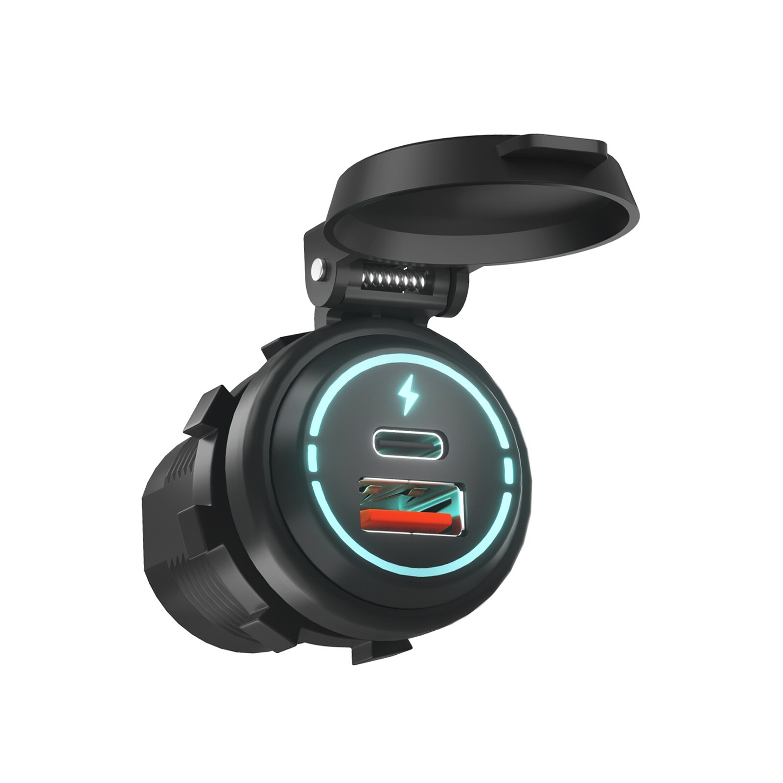 Dual USB Port Car Charger Cigarette Lighter Socket Type-C Charging Power Outlet