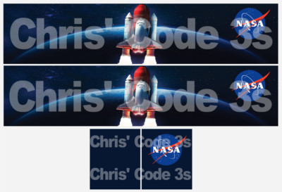Code 3 selbstklebende Vinyl-Anhänger-Aufkleber - Space Shuttle NASA - 1/50 1/76 1/148 1/87