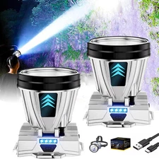 2x 90000Lumen Super Bright Rechargeable High Power Headlamp High Power Head Lamp