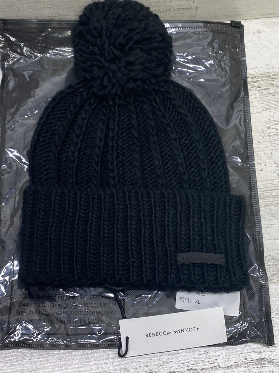 Rebecca Minkoff Knit Pom-Pom Beanie One Size Black New | eBay display picture 2