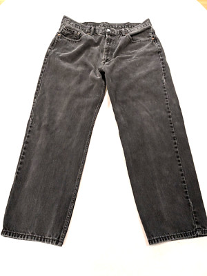 Vintage Levi's Mens Black 550 Straight Leg Jeans 38x30 Blank Red Tab Black Label